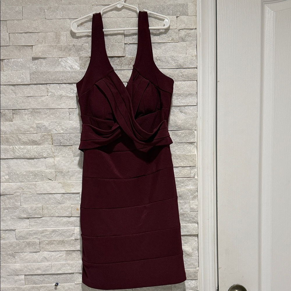 Emerald Sundae Deep Burgundy Mini Dress